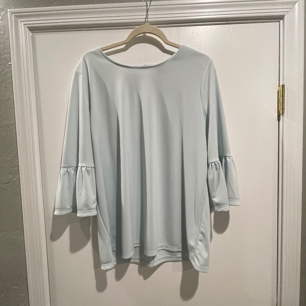 Pale Aqua Jersey Knit Top
